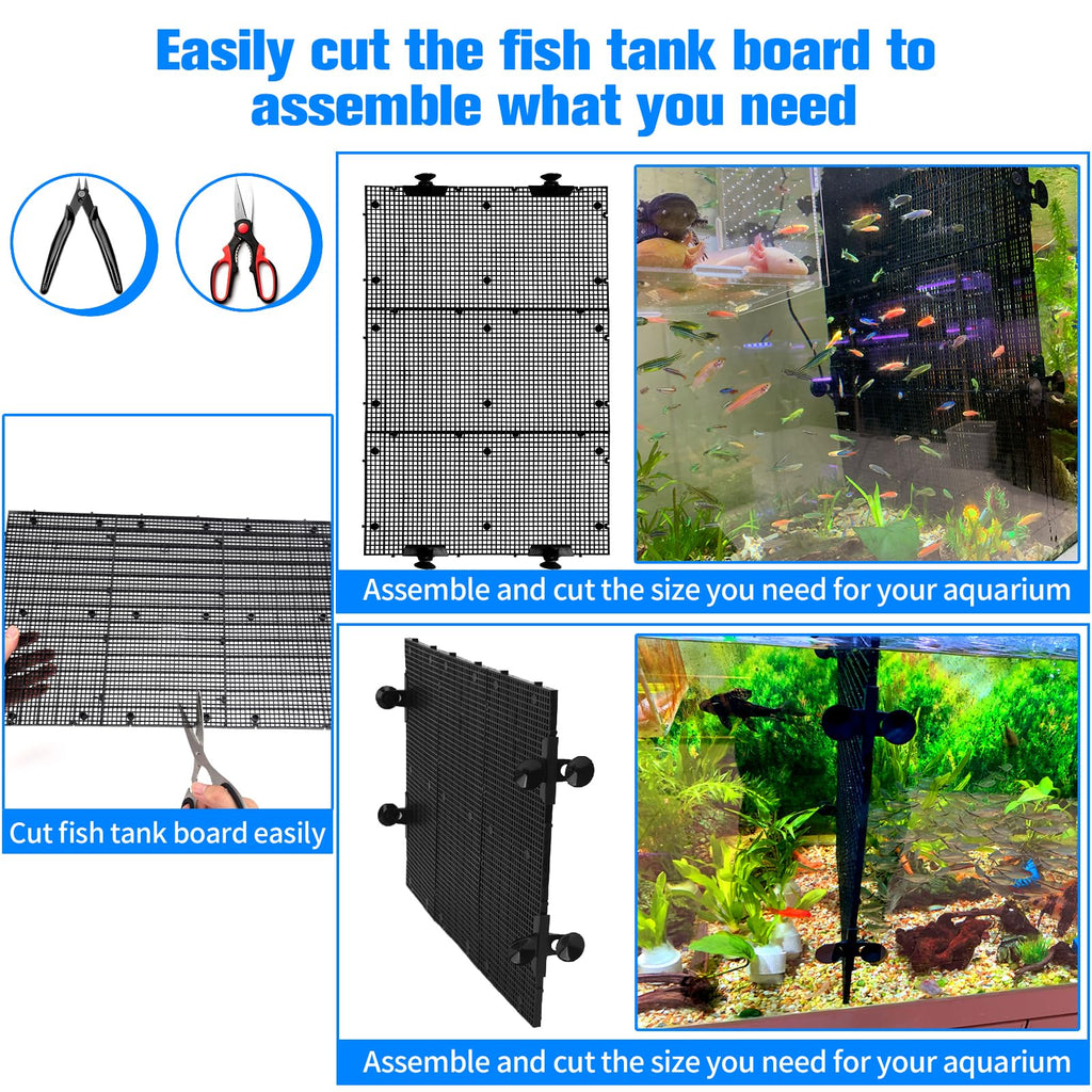 Fish Tank Divider with Suction Cups Adjustable Aquarium Isolation Board D1878