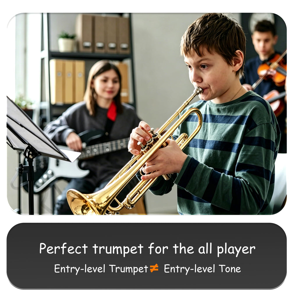 Satin Gold Bb Trumpet with Hard Case L2462