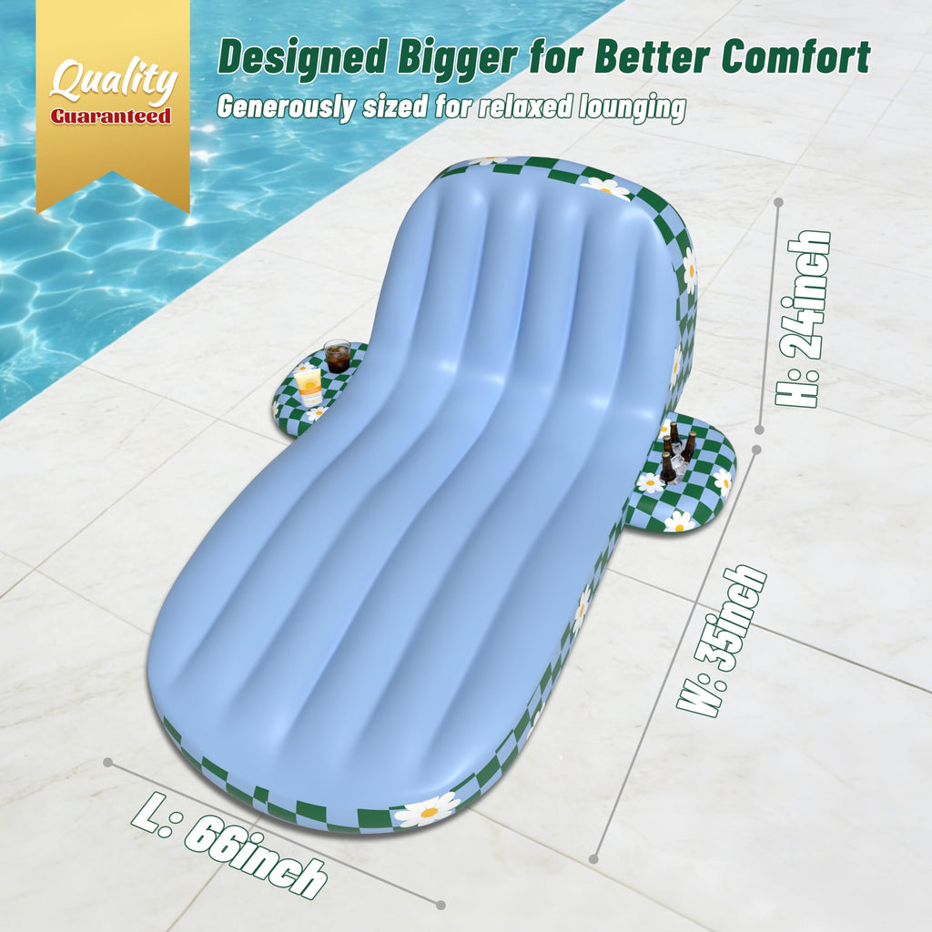 Inflatable Pool Lounger Float with Cup Holder W255