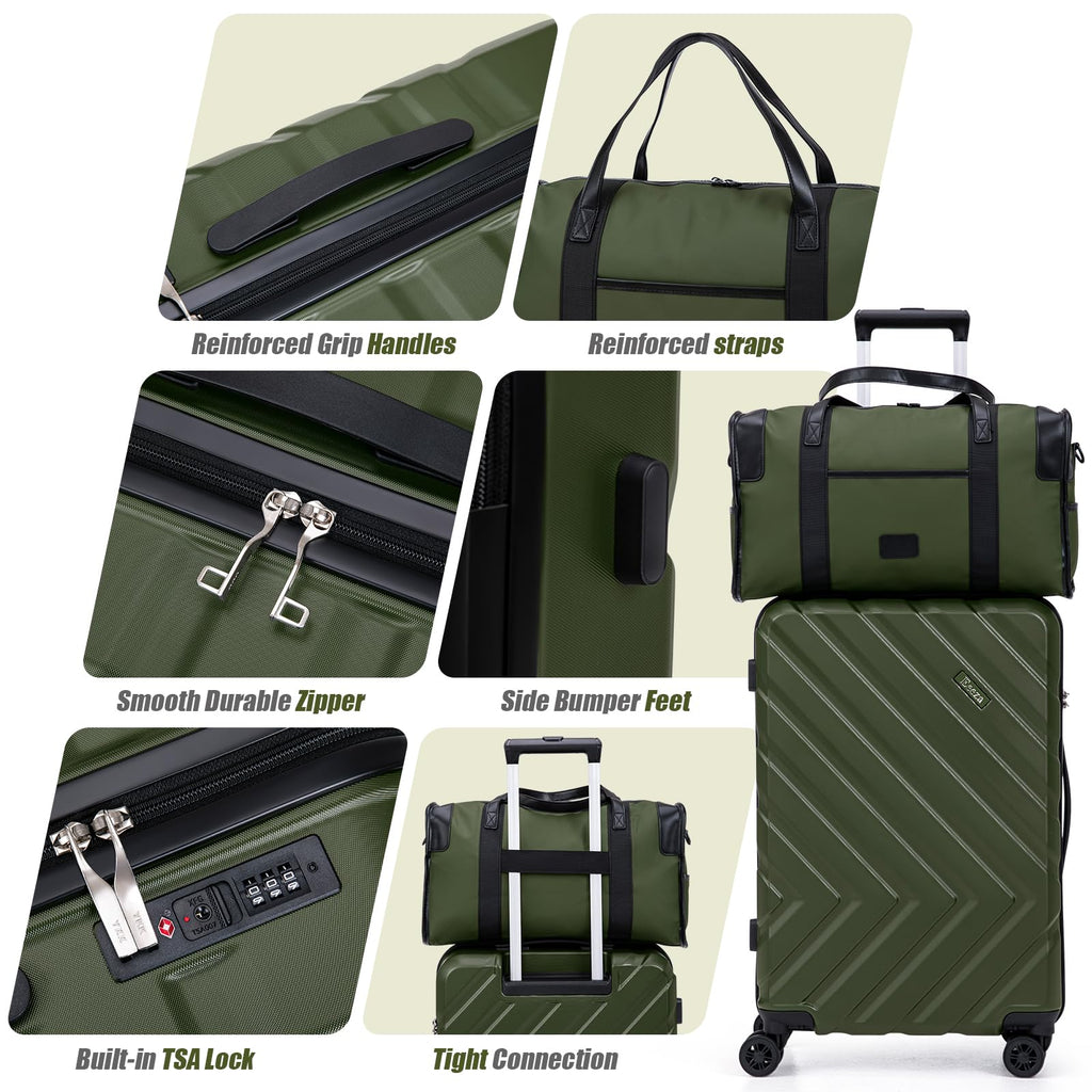 3 Piece White Carry On Luggage Set A504905