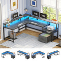 66" Reversible L Shaped Computer Desk with File Drawer J11251