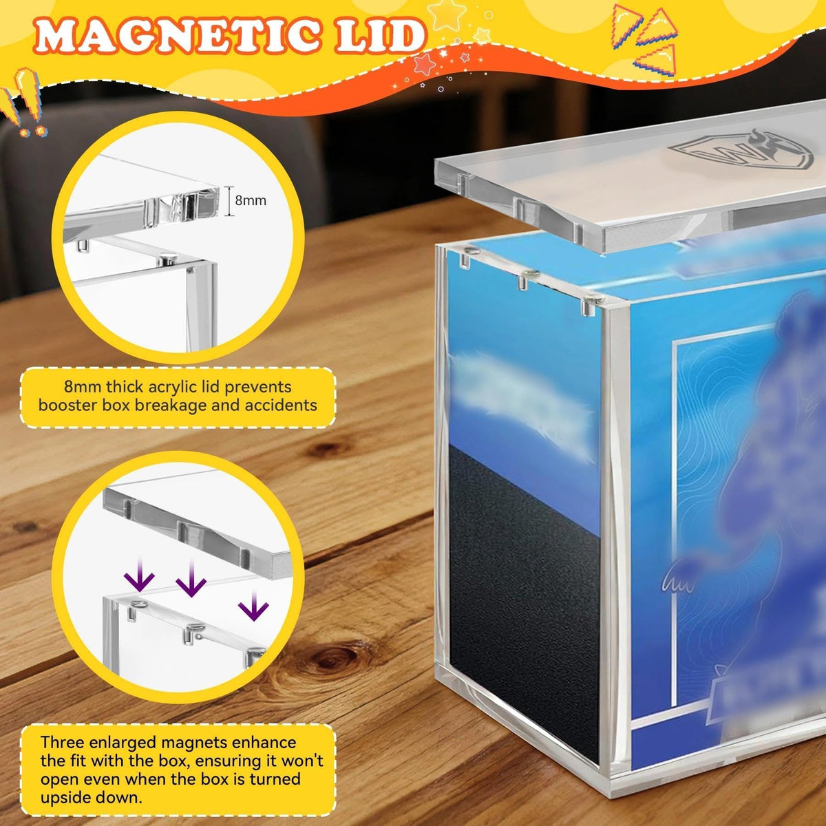 Acrylic Case 3 Pack, 8mm Magnetic Lid K39485
