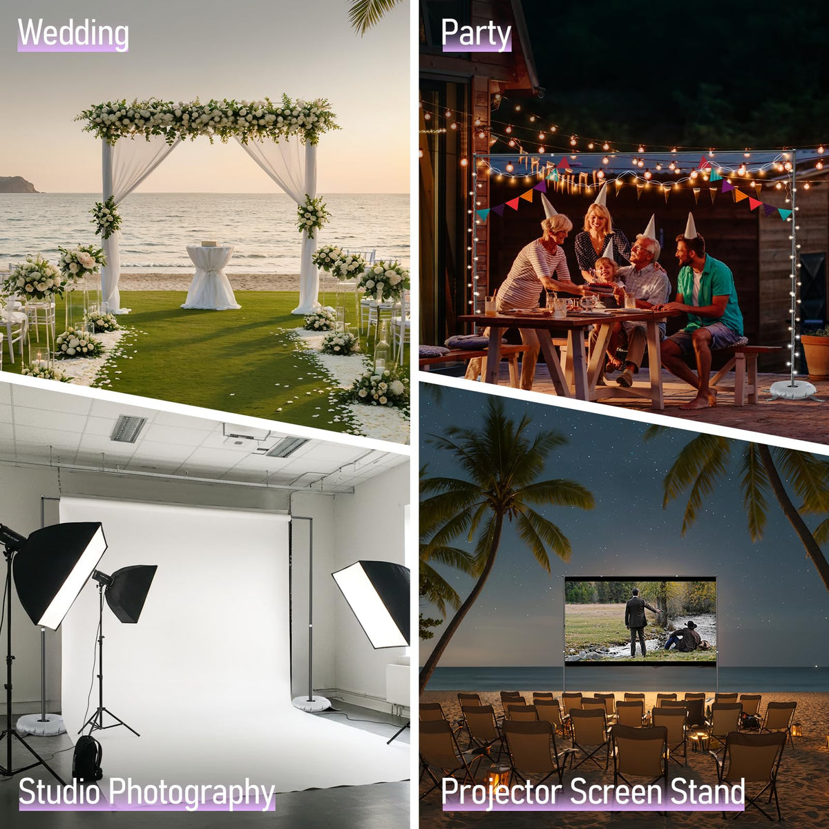 10x8.5FT Adjustable Backdrop Stand with Cross Base F820