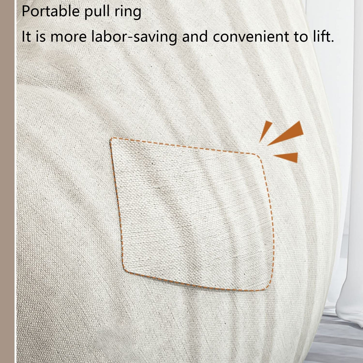Washable Bean Bag Chair Cover Only 110 * 130cm Yellow K1671