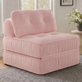 Pink Corduroy 3-in-1 Folding Sofa Bed with Memory Foam A529