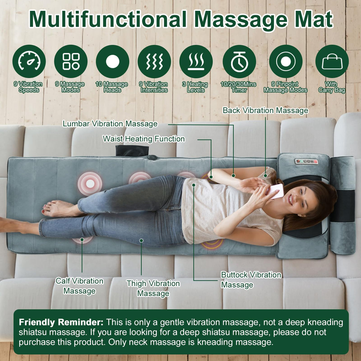Full Body Massage Mat with Heat U556