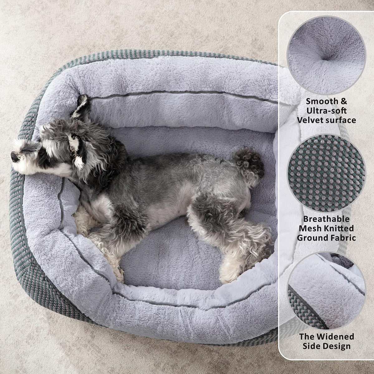 Medium Washable Orthopedic Dog Bed with Anti-Slip Bottom W3903