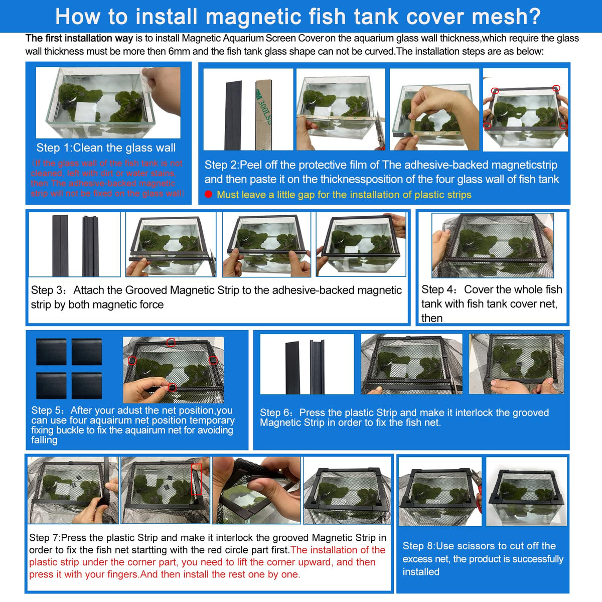 Magnetic Aquarium Anti-Jumping Net Cover G126599