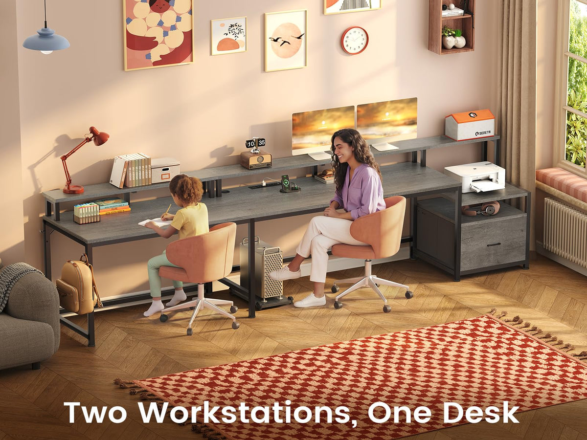 66" Reversible L Shaped Computer Desk with File Drawer J11251