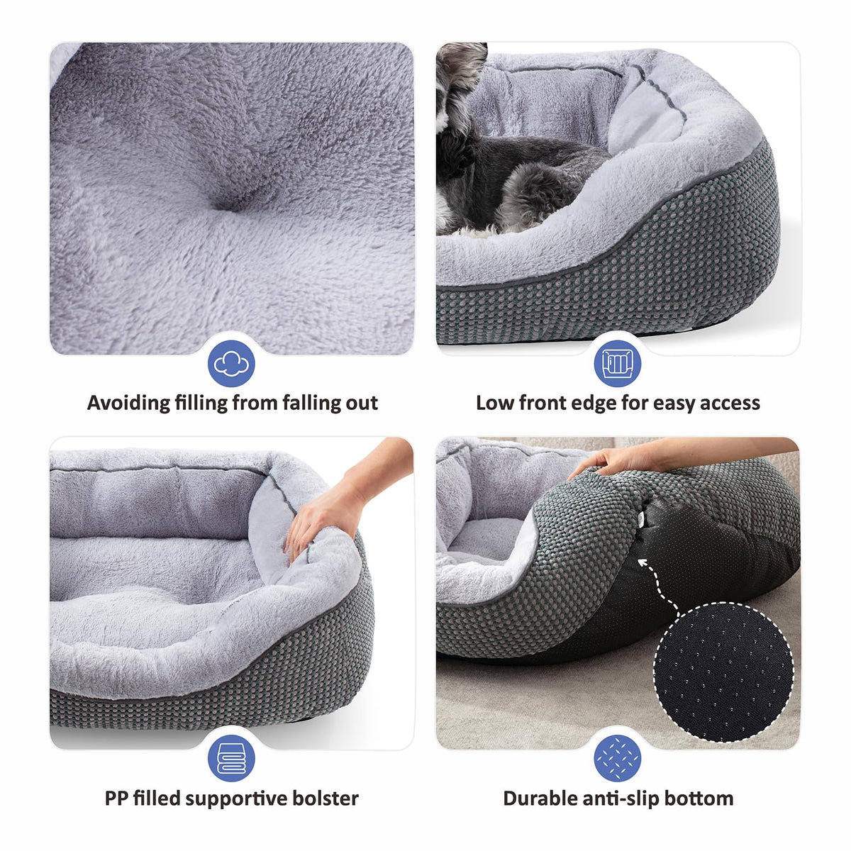 Medium Washable Orthopedic Dog Bed with Anti-Slip Bottom W3903