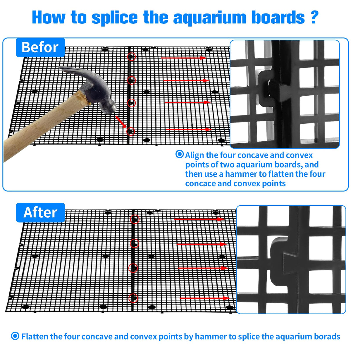Fish Tank Divider with Suction Cups Adjustable Aquarium Isolation Board D1878