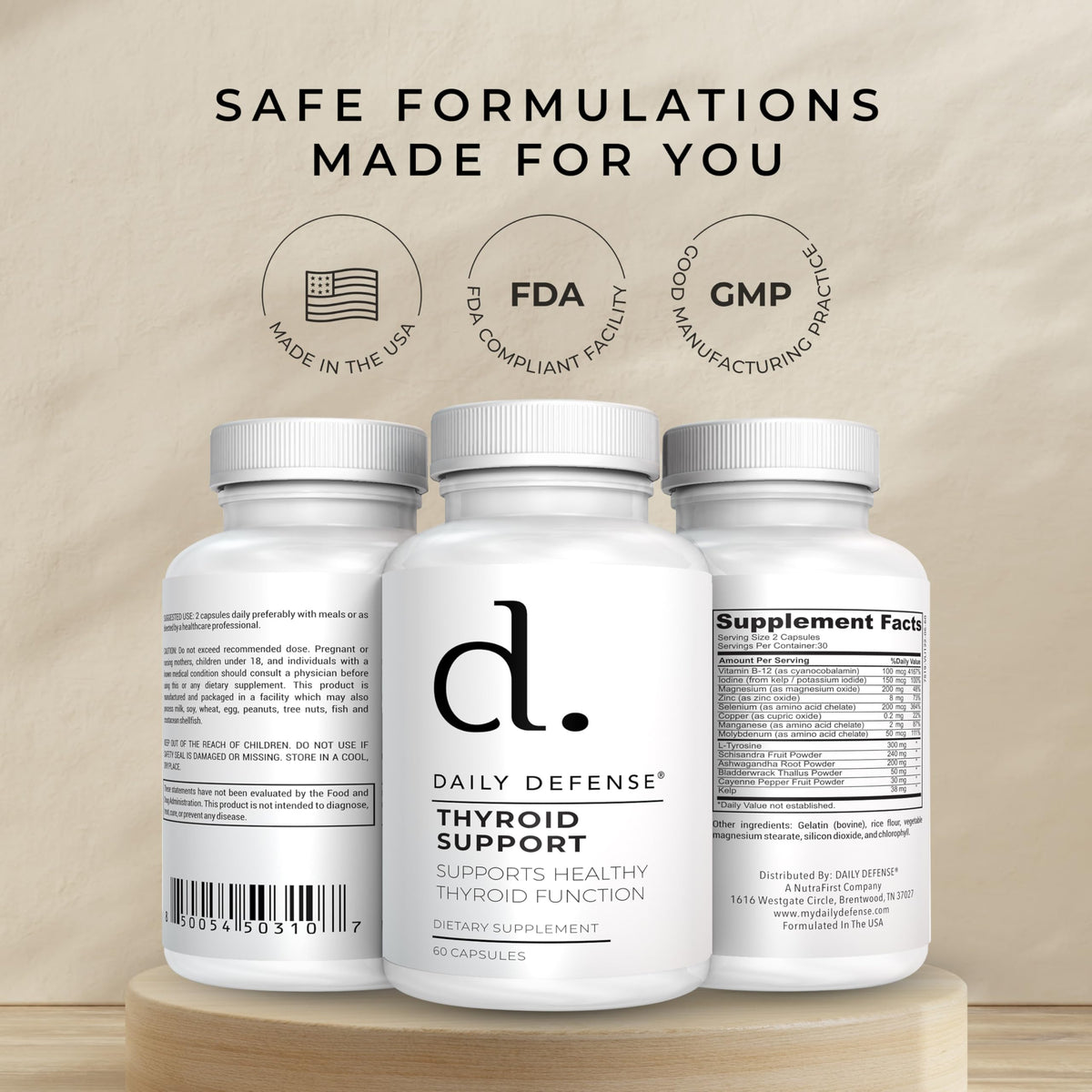 Selenium with Iodine Zinc B12 Ashwagandha Thyroid Support Supplement N866997