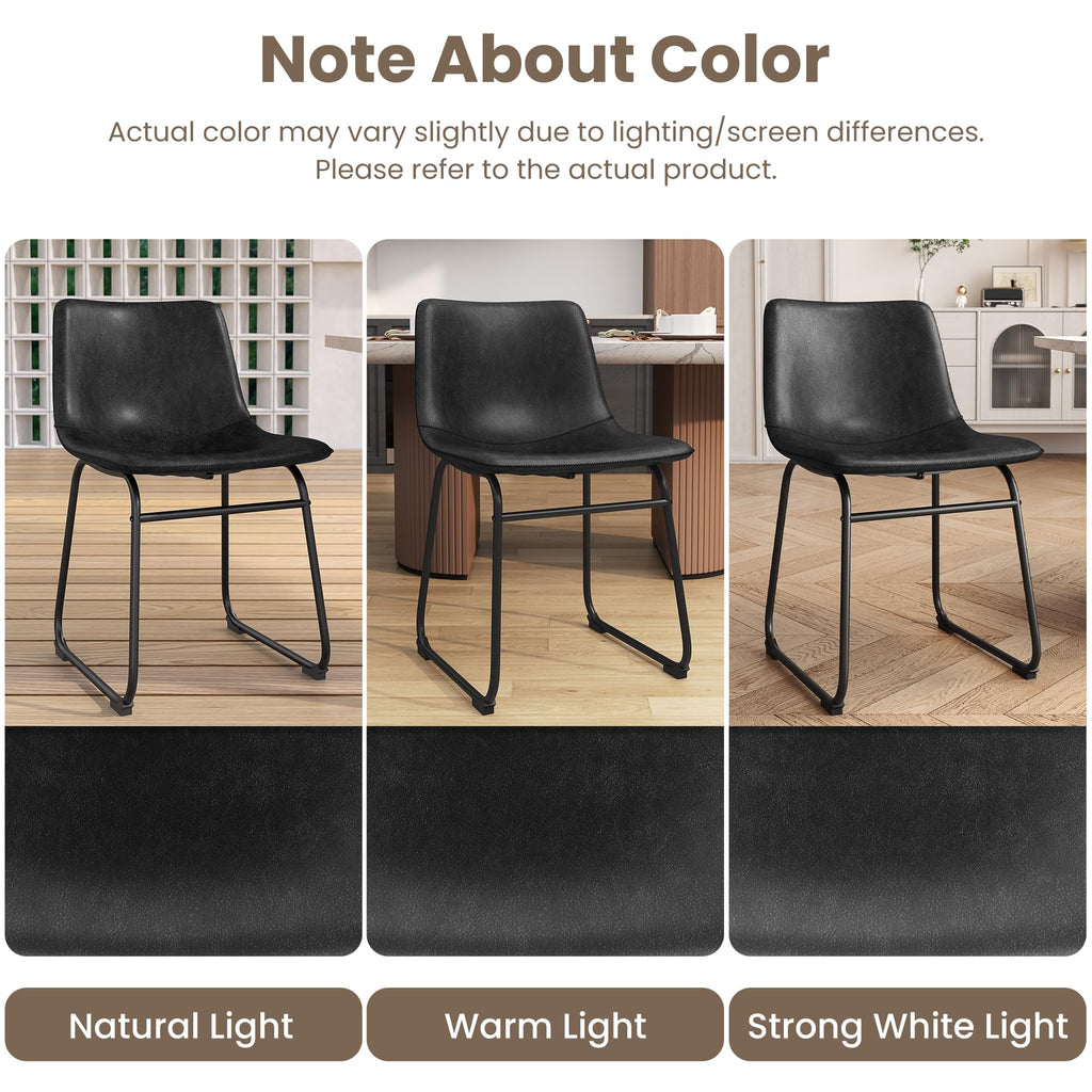 Black PU Leather Dining Chairs Set of 6 F3241