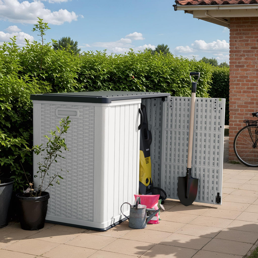White 26 Cu Ft Lockable Outdoor Storage Cabinet H3789
