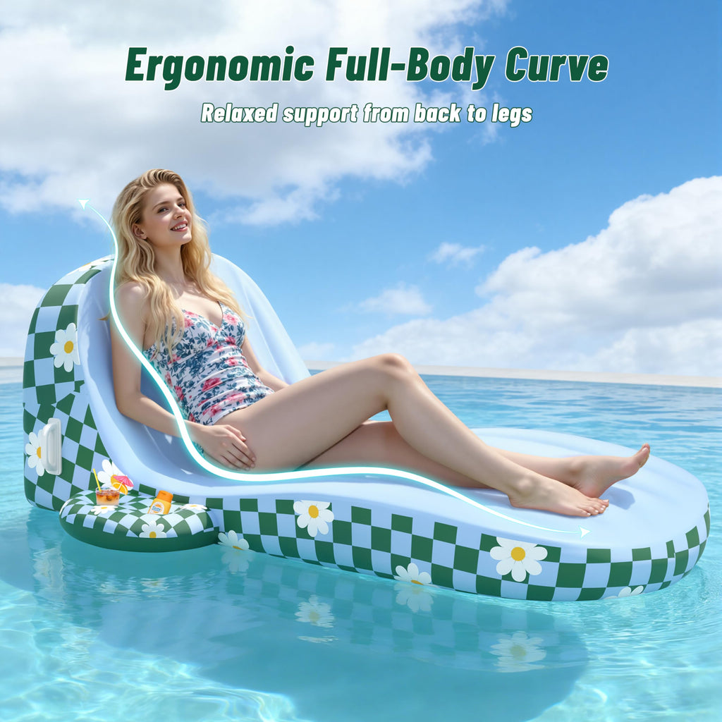 Inflatable Pool Lounger Float with Cup Holder W255