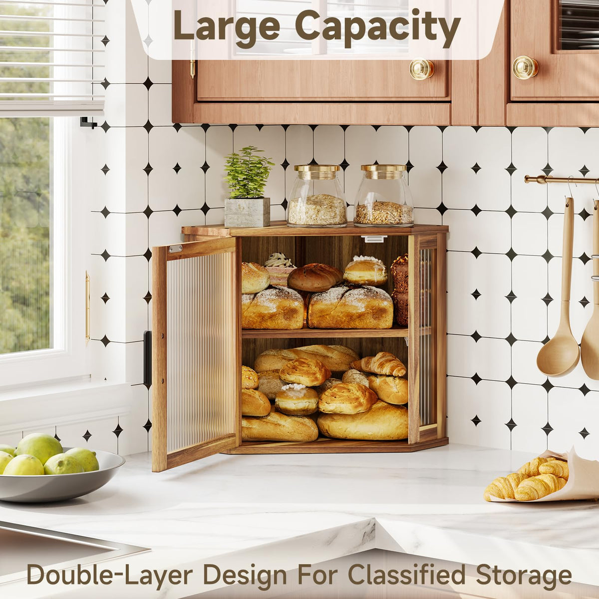 Acacia Wood Bread Box Z654672