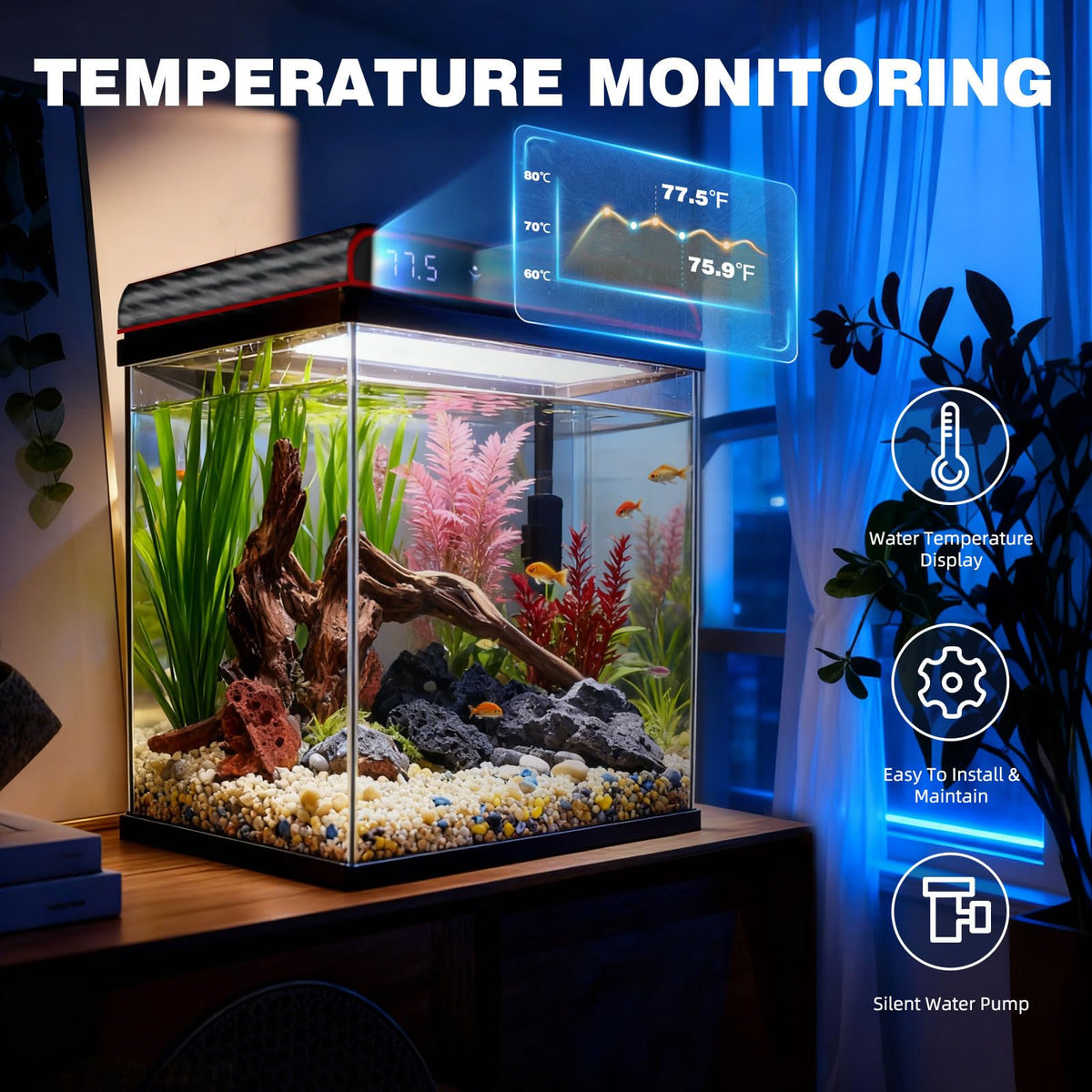 10 Gallon Glass Fish Tank Aquarium Starter Kit Z961620
