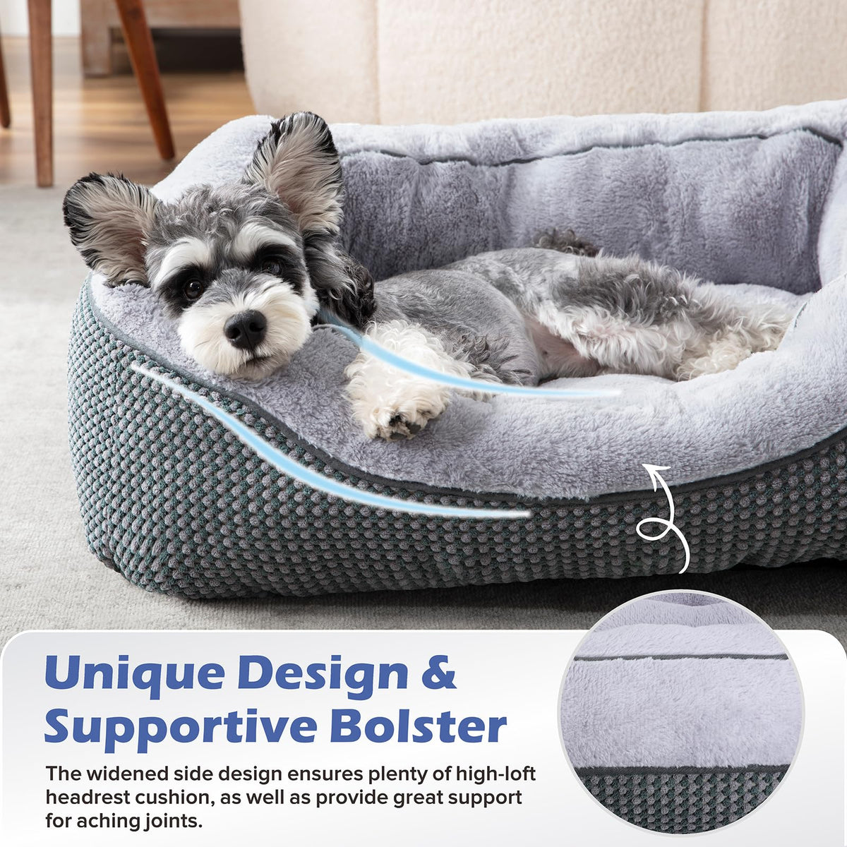 Medium Washable Orthopedic Dog Bed with Anti-Slip Bottom W3903