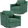 Swivel Accent Chair Set of 2 Green Armchair P560281