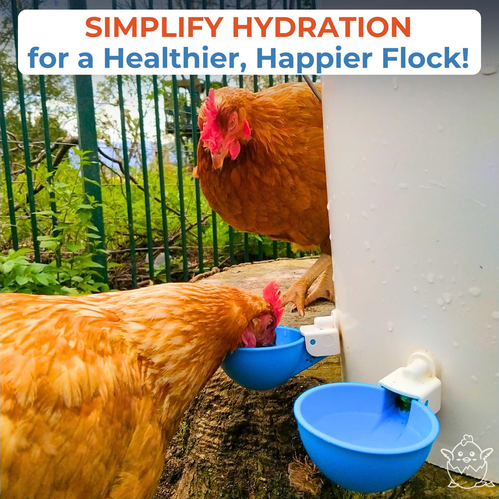 Blue Large Automatic Chicken Waterer Cups Pack of 5 H607596