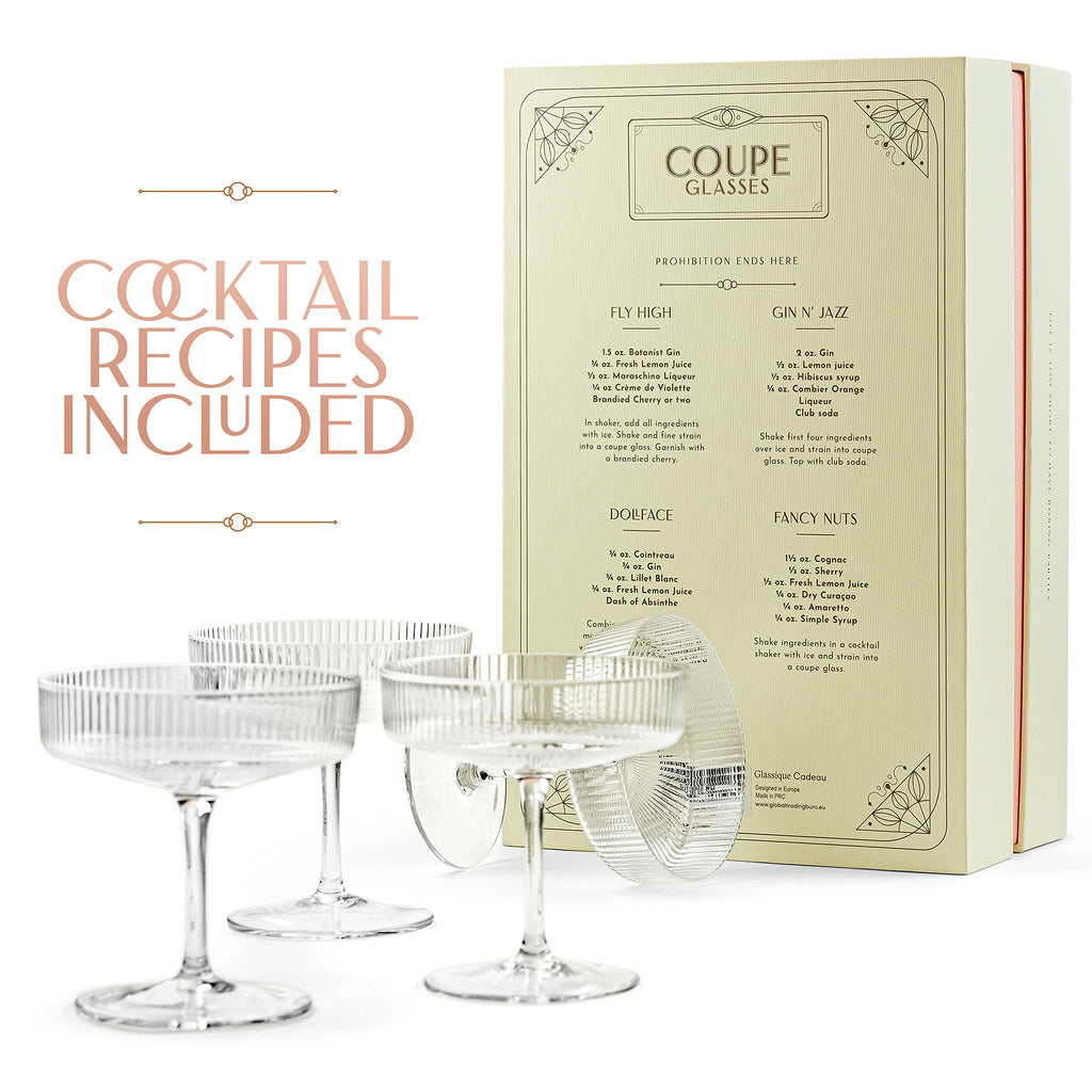 Set of 4 7 oz Coupe Cocktail Glasses with Stems G475