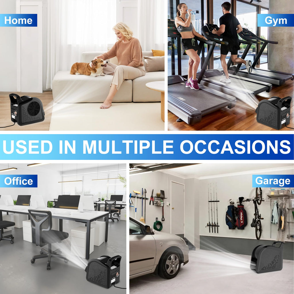 Portable High Velocity Floor Fan with 3 Speeds, Black F157