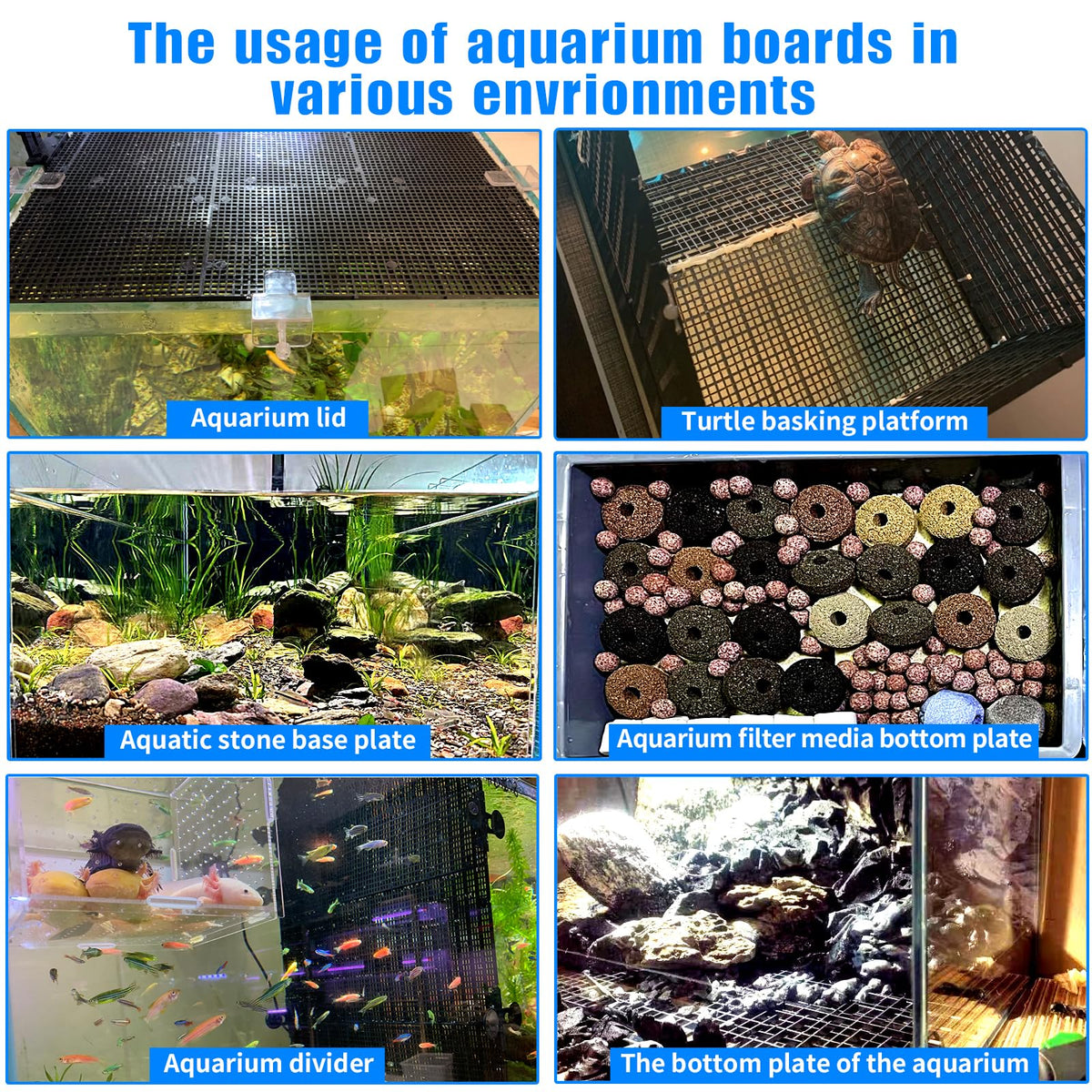 Fish Tank Divider with Suction Cups Adjustable Aquarium Isolation Board D1878