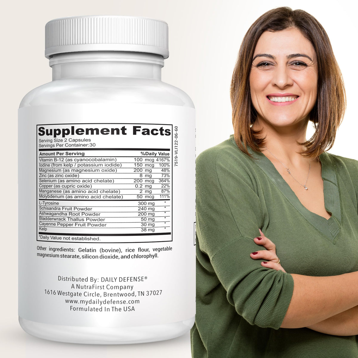 Selenium with Iodine Zinc B12 Ashwagandha Thyroid Support Supplement N866997