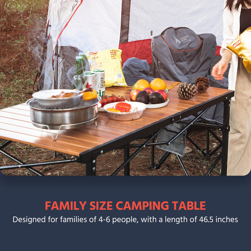 Large Adjustable Height Aluminum Camping Table W87076